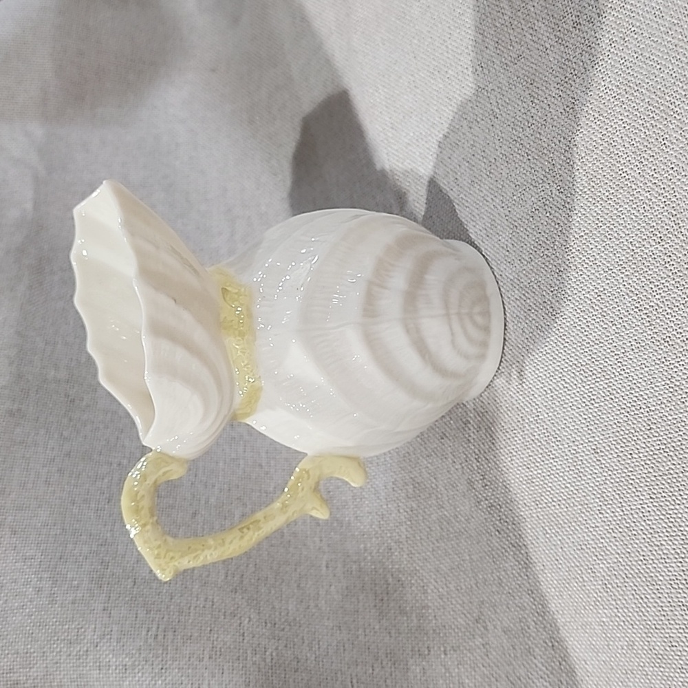Vintage Belleek  Fine Irish Porcelain Double Shell Creamer Pitcher Ireland